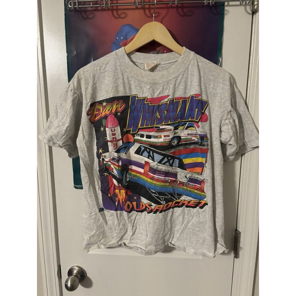 Vintage Dan Whisnant Rocket Nascar Colorful Vintage Racing T-shhirt grey size L